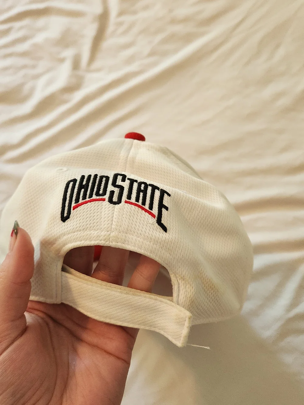 Ohio State White and Red Baseball Cap